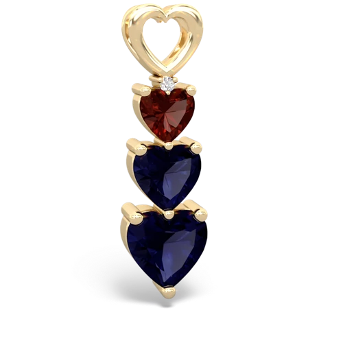 Garnet Genuine Garnet with Genuine Sapphire and Genuine Tanzanite Past Present Future pendant Pendant