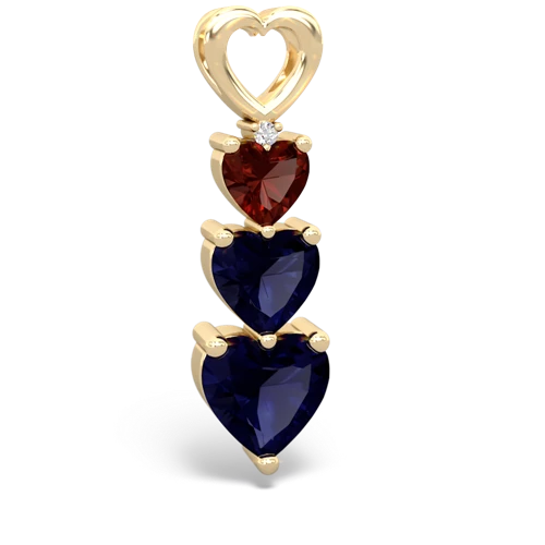 Garnet Genuine Garnet with Genuine Sapphire and Genuine Smoky Quartz Past Present Future pendant Pendant