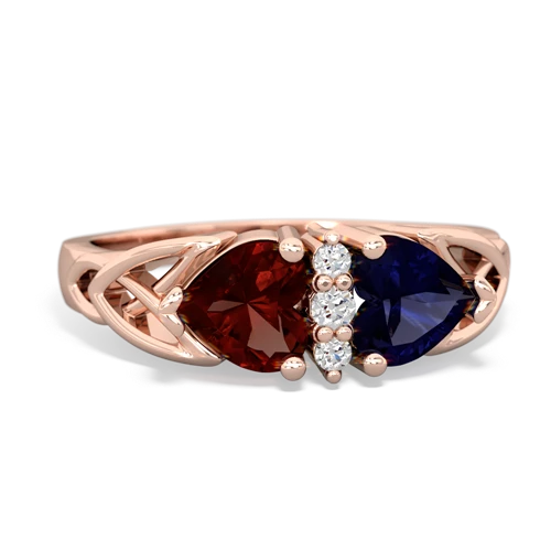 garnet-sapphire celtic ring