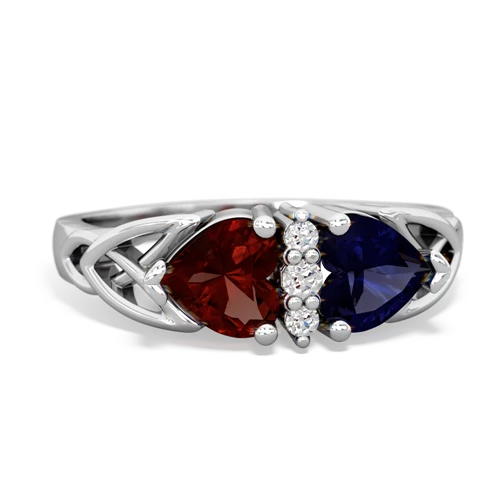 garnet-sapphire celtic ring
