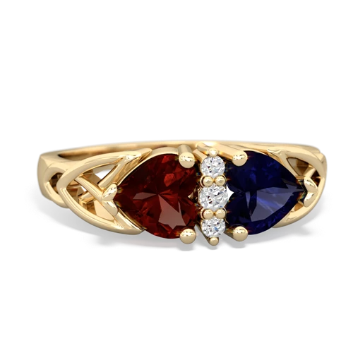 garnet-sapphire celtic ring