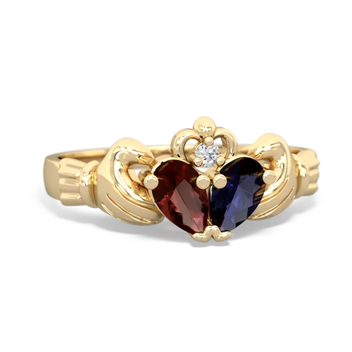 garnet-sapphire claddagh ring