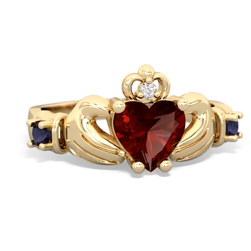 garnet-sapphire claddagh ring