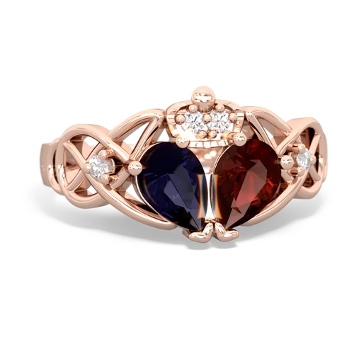 garnet-sapphire claddagh ring