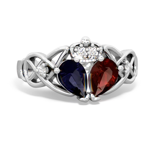 garnet-sapphire claddagh ring