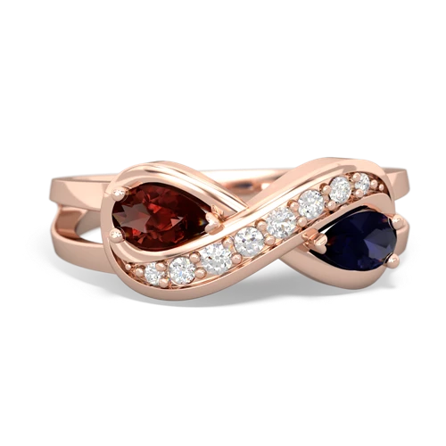 garnet-sapphire diamond infinity ring