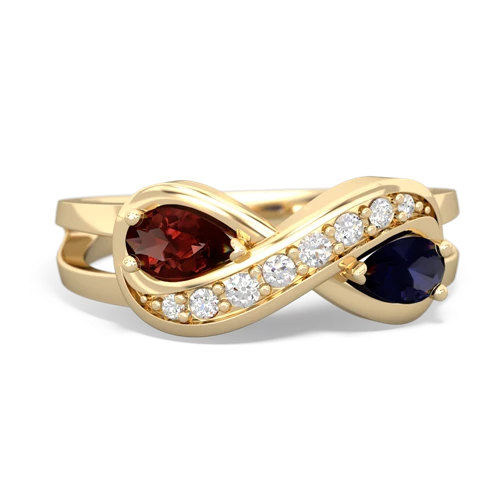 garnet-sapphire diamond infinity ring