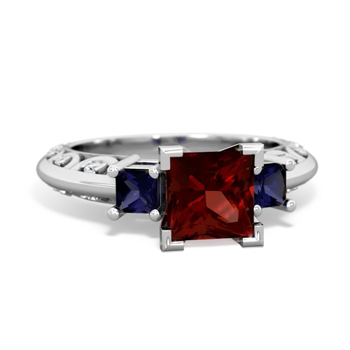 garnet-sapphire engagement ring