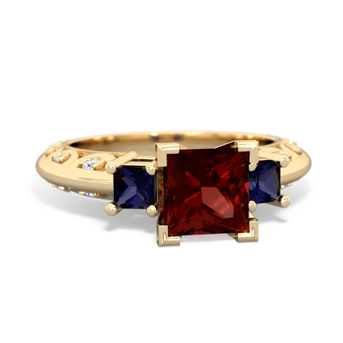 garnet-sapphire engagement ring