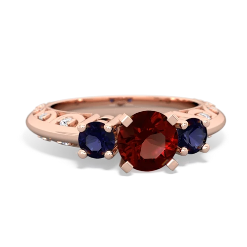 garnet-sapphire engagement ring