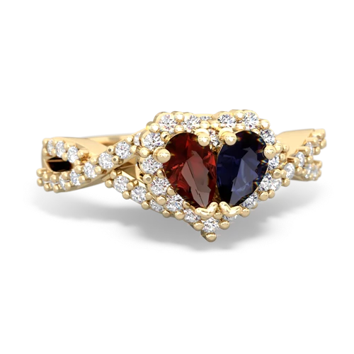 garnet-sapphire engagement ring