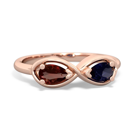 Garnet Genuine Garnet with Genuine Sapphire Infinity ring Ring