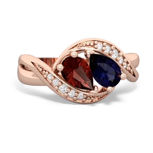 garnet-sapphire keepsake curls ring