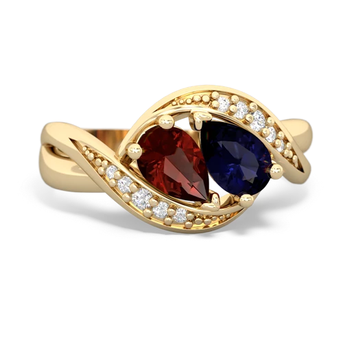 garnet-sapphire keepsake curls ring