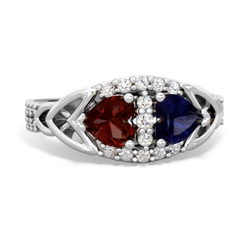 garnet-sapphire keepsake engagement ring