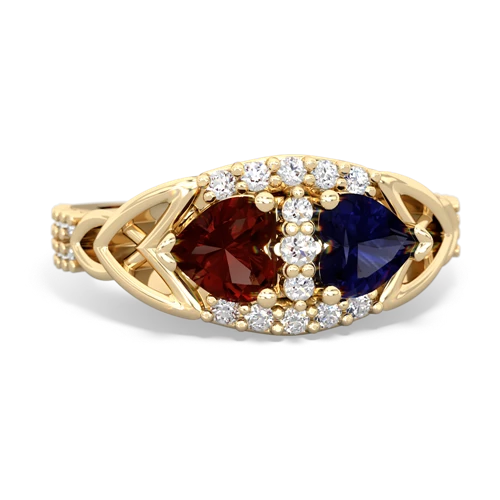 garnet-sapphire keepsake engagement ring