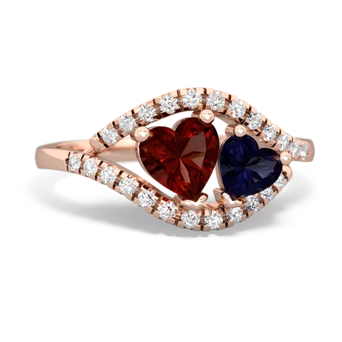 Garnet Genuine Garnet with Genuine Sapphire Mother and Child ring Ring