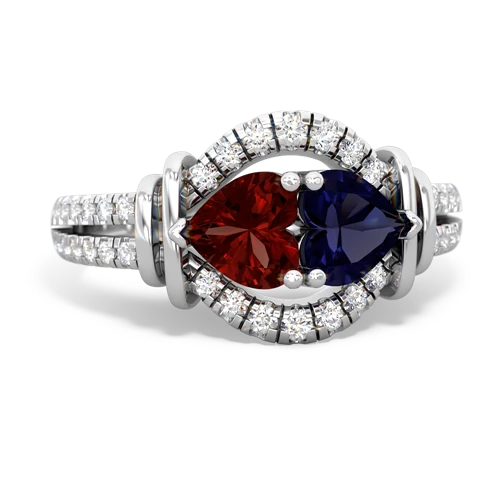 garnet-sapphire pave keepsake ring