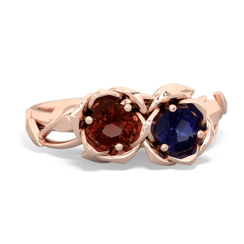 garnet-sapphire roses ring