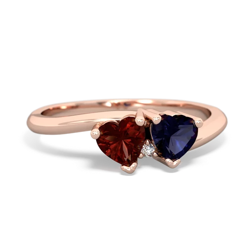 Garnet Genuine Garnet with Genuine Sapphire Sweetheart's Promise ring Ring
