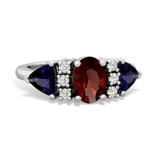 garnet-sapphire timeless ring