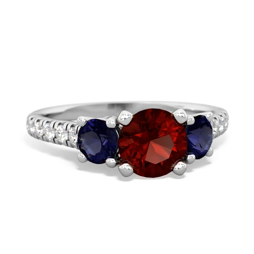 garnet-sapphire trellis pave ring