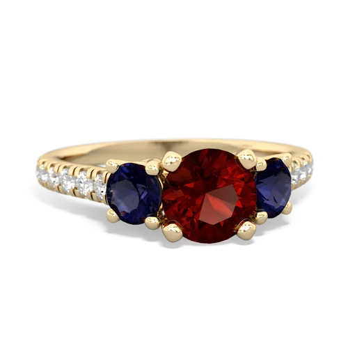 garnet-sapphire trellis pave ring