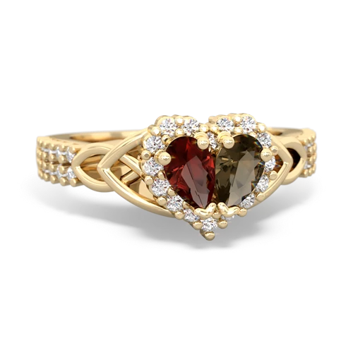 garnet-smoky quartz keepsake engagement ring