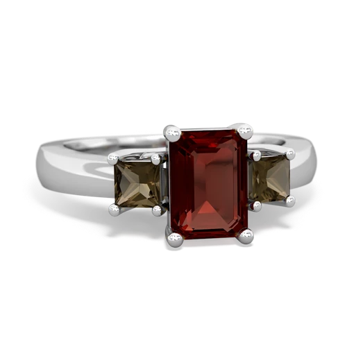 garnet-smoky quartz timeless ring