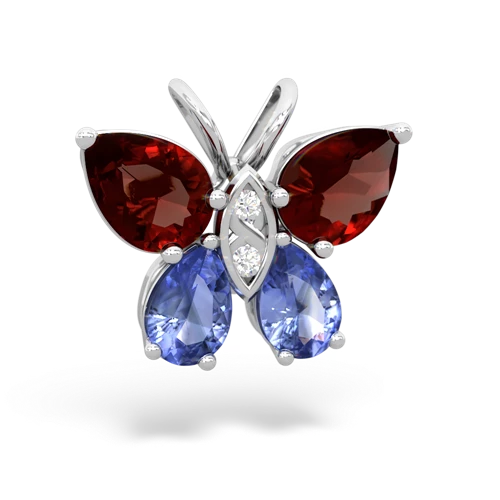 garnet-tanzanite butterfly pendant