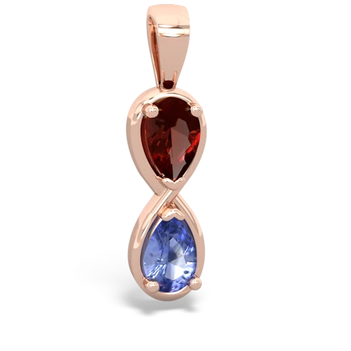 garnet-tanzanite infinity pendant