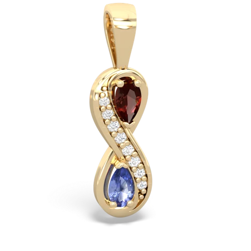 garnet-tanzanite keepsake infinity pendant