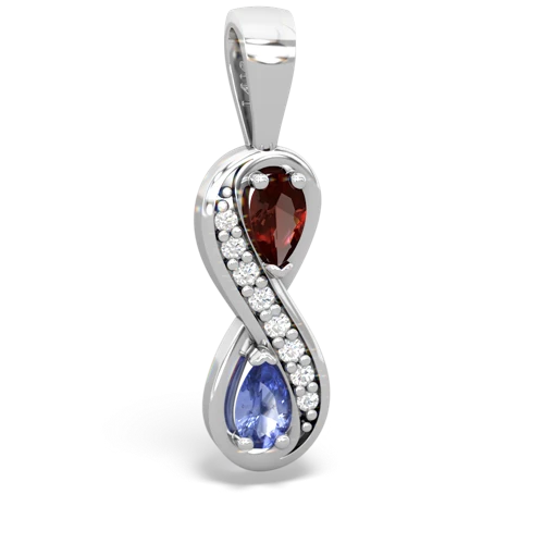 garnet-tanzanite keepsake infinity pendant