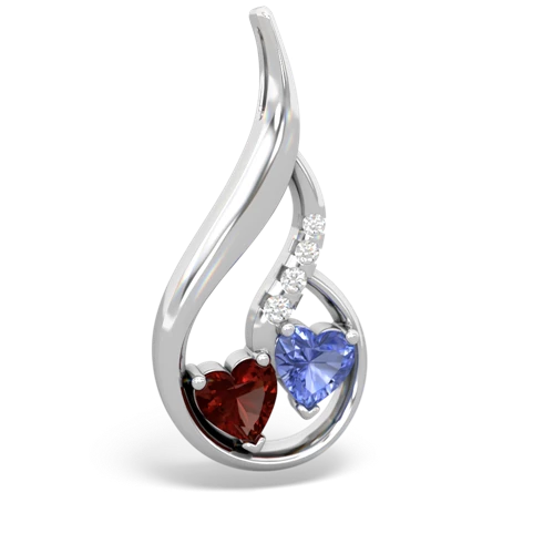 garnet-tanzanite keepsake swirl pendant