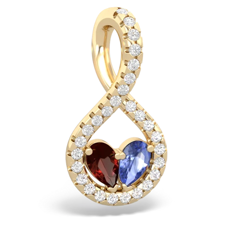 garnet-tanzanite pave twist pendant