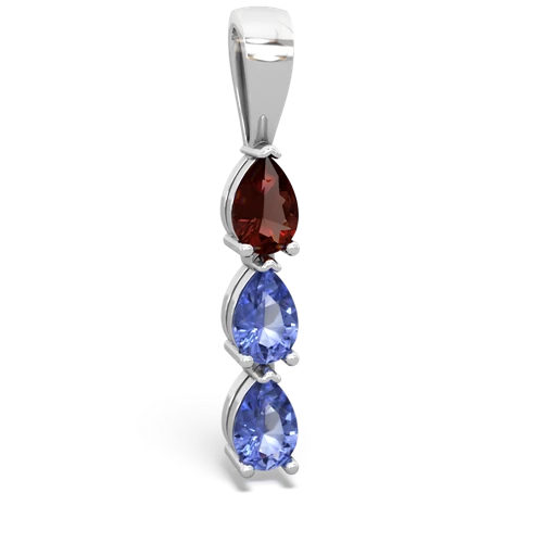 garnet-tanzanite three stone pendant