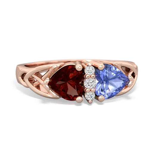 garnet-tanzanite celtic ring