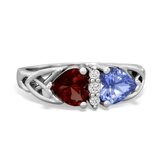 garnet-tanzanite celtic ring