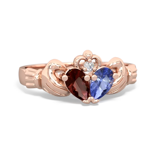 garnet-tanzanite claddagh ring