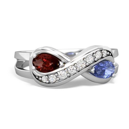 garnet-tanzanite diamond infinity ring