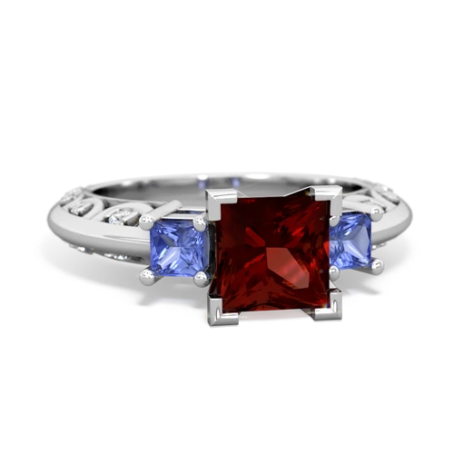 garnet-tanzanite engagement ring