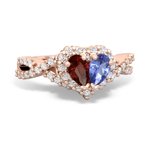 garnet-tanzanite engagement ring