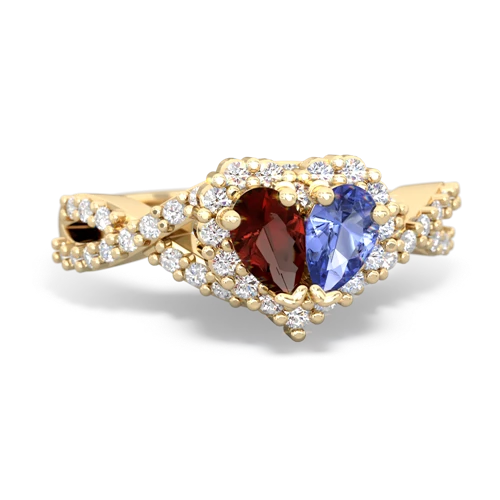 garnet-tanzanite engagement ring