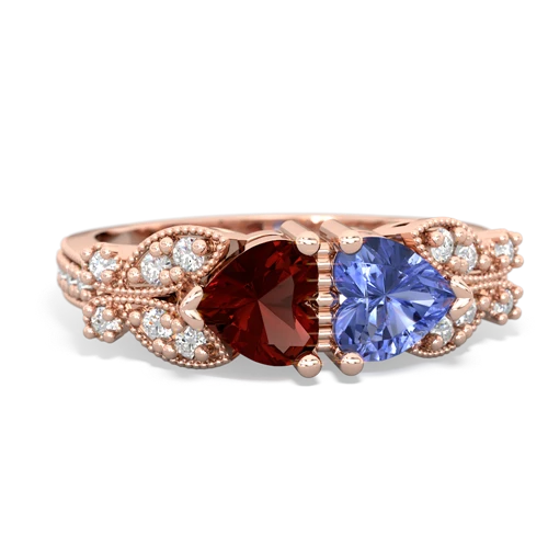 garnet-tanzanite keepsake butterfly ring