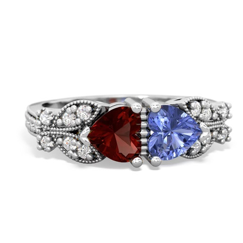 garnet-tanzanite keepsake butterfly ring