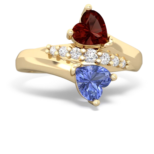 garnet-tanzanite modern ring