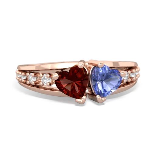 garnet-tanzanite modern ring