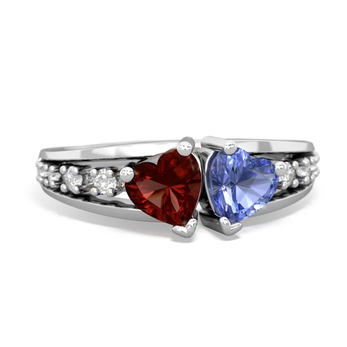 garnet-tanzanite modern ring