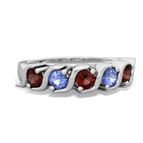 garnet-tanzanite timeless ring