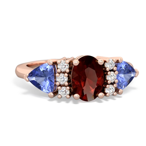 Garnet Genuine Garnet with Genuine Tanzanite and Genuine Opal Antique Style Three Stone ring Ring